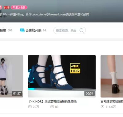 B站知名丝足控up主芝士好椰充电专属合集 [持续更新]